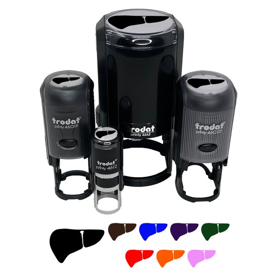 Liver Organs Anatomy Body Part Self-Inking Rubber Stamp Ink Stamper - Black Ink - Small 3/4 Inch