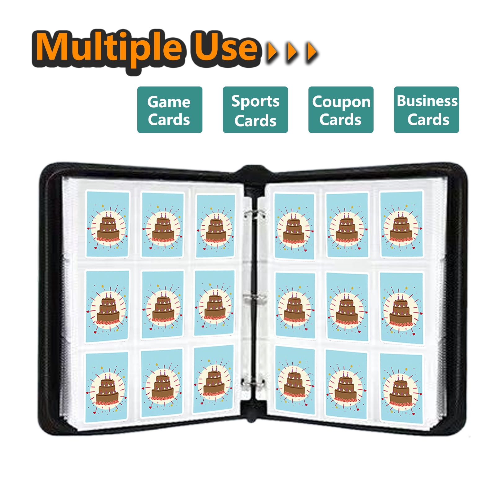 Top Loader Binder, Trading Card Binder, 900 Cards Binder, 9-Pocket 50-Pages for Sports Cards Baseball Cards Game Card Collection (Black)