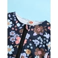 thumbnail image 5 of Arvbitana Toddler Girl Swimsuits Sun/ Flower Print Long Sleeve Zipper Jumpsuit Swimwear Beachwear Bathing Suits, 5 of 8
