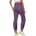 thumbnail image 6 of Women's High Waist Open Bottom Joggers Sweatpants Loose Fit Yoga Pants with Pockets Lightweight Athletic Lounge Casual Wear Purple S, 6 of 9