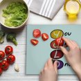 thumbnail image 3 of YOLO Cutting Board, Acronym Design with Colorful Circles You Only Live Once Lettering Geometric Pattern, Decorative Tempered Glass Cutting and Serving Board, Large Size, Multicolor, by Ambesonne, 3 of 5