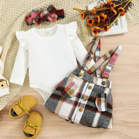 

BONIXOOM Kid Toddler Girl Clothes Children S Clothing Clearance Cap Sleeve Round Neckline Button Christmas Set Red 9-12 Months