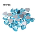 thumbnail image 3 of Unique Bargains 40 Pcs Acrylic Flat Back Rhinestones 20mm/0.8 Inch Heart Artificial Gemstone for Crafts Jewelry Making Lake Blue, 3 of 7
