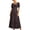 A15-Dark Blue, variant on Women's Midi Dresses Square Neck Puff Sleeve Floral Print A Line Flared Summmer Casual Dresses