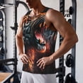 thumbnail image 5 of Gukieu Cool Tiger Print Men's Quick Dry Fitness Vest, Round Neck Sleeveless Fitness Bodybuilding Top-3X-Large, 5 of 7