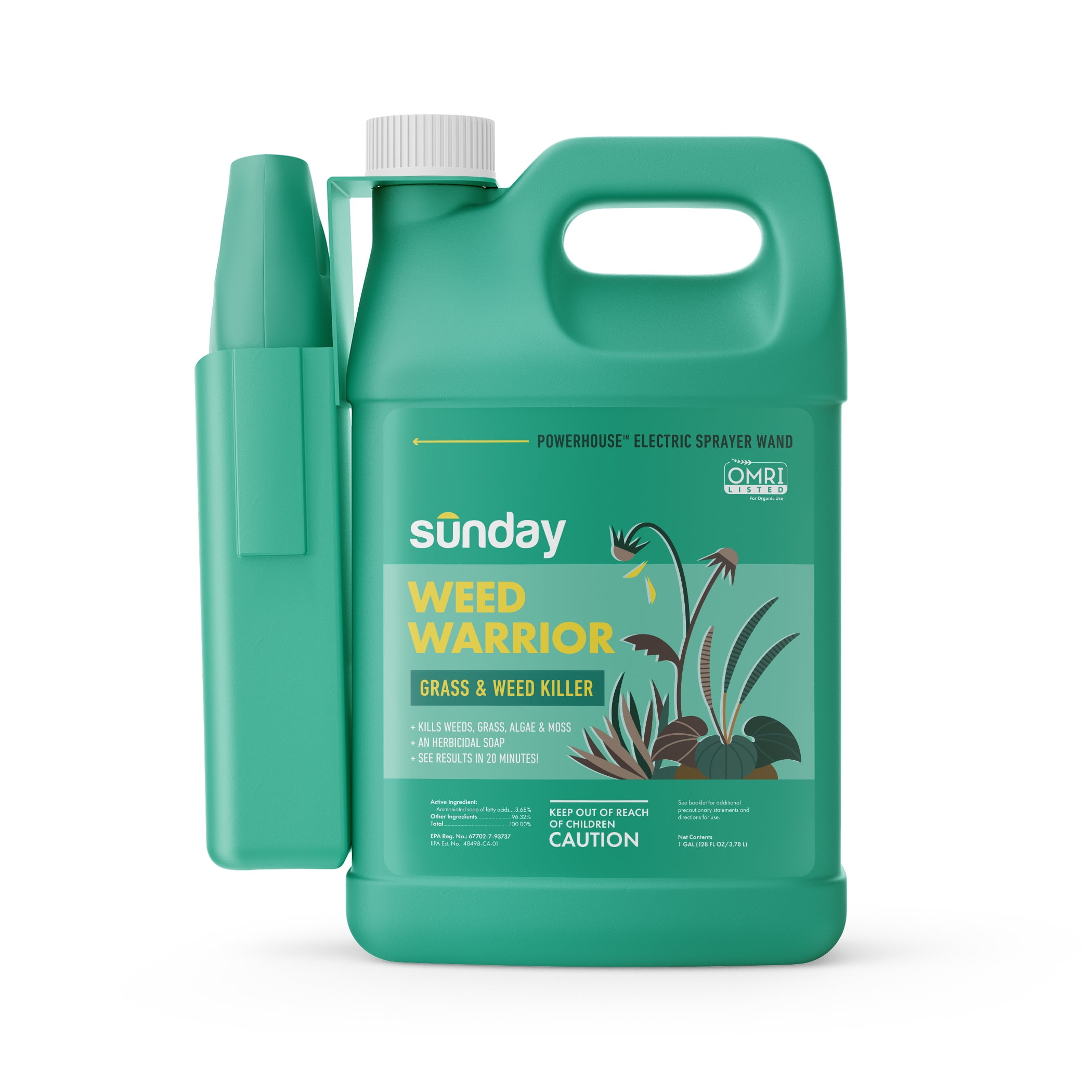Sunday Weed Warrior Non-Selective Herbicide, 1 Gallon Sprayer