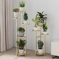 thumbnail image 5 of Huisuilinss Plant Stand Indoor,Metal Plant Shelf,Tall Flower Holder For Multiple Plants,Vintage Design Flower Pot Stand With Anti-slip Feet,Corner Display Rack For Indoor Home Office, 5 of 7