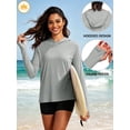 thumbnail image 4 of NELEUS Womens UPF 50+ Workout Long Sleeve Shirt Sun Protection Breathable Hooded with Thumb Holes,Gray,US Size XL, 4 of 11
