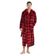 thumbnail image 2 of VULCANODON Mens Robe with Hood, Fleece Bathrobe Plush Robes for Men, 2 of 4