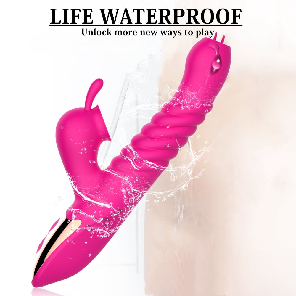 Centerel Rabbit Vibrator Sex Toys with Vibrating Licking & Telescoping Modes for Women