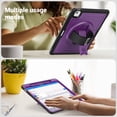 thumbnail image 5 of ELEHOLD Case for Apple iPad Air 13 (2024),Soft TPU Rugged Durable Case with 360° Rotating Hand Strap & Foldable Hidden Stand & Pencil Holder,Purple, 5 of 12