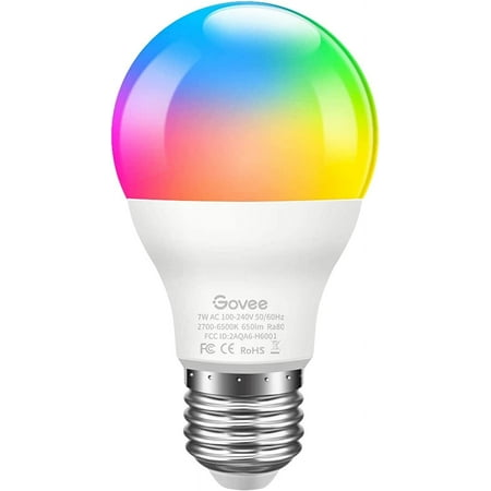 Govee LED Light Bulbs Dimmable, Music Sync RGB Color Changing Light Bulbs  A19 7W