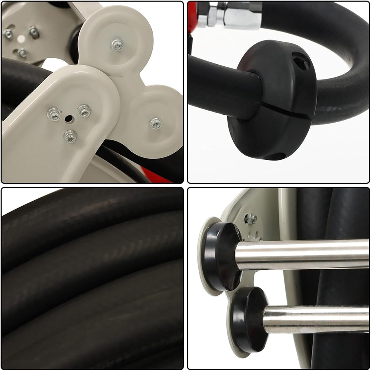 Handdo 1 Inch x 50 Ft Diesel Fuel Hose Reel with Fuel Nozzle Heavy Duty Steel Retractable Hose Reel