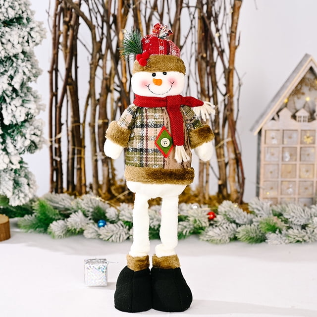 Decoración de juguete de escritorio de Navidad Figura de juguete retráctil Regalos de Año Nuevo (Muñeco de nieve)