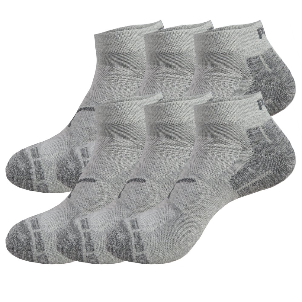 PUMA (6 Pairs) Puma Low Cut Men's Quarter Socks StayUp Cuff and Heel