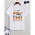 thumbnail image 2 of Men's "BROTHER SISTER" T-shirt, Round Neck Tee Casual Clothing, Spring and Summer, 2 of 6