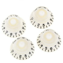 Imperial Inch Size Top Hat Bell Knobs for USA Made Gibson Les Paul SG Electric Guitar, Amber Set of 4 White
