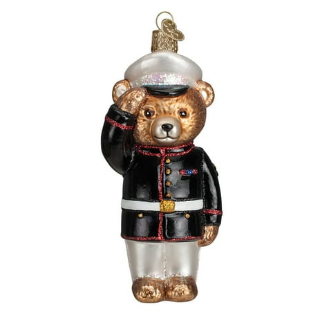 Miniature Hand Blown Glass Marine Bear Glass Blown Ornament, Hand crafted in age-old tradition using techniques that originated in the 1800's By Old World Christmas ()