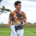 thumbnail image 3 of Honeii Abstract Lion Painting Print Polo Shirt, A Classic Short-Sleeved, Button-Down Golf Shirt for Men,Mens Polo Shirts Short Sleeve-Large, 3 of 6
