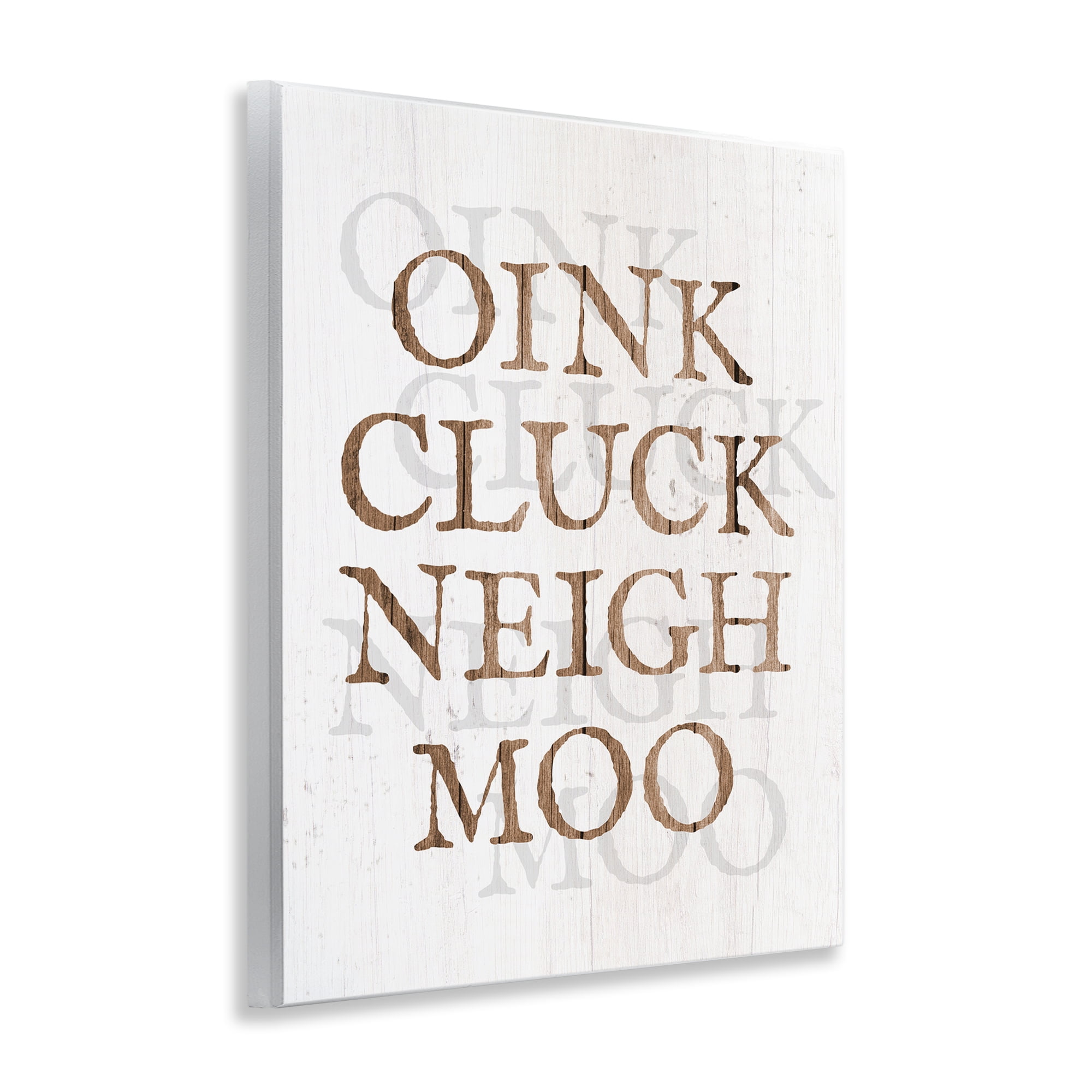 Stupell Industries Oink Cluck Neigh Moo Typography Painting Unframed Art Print Wall Art, 11 x 14
