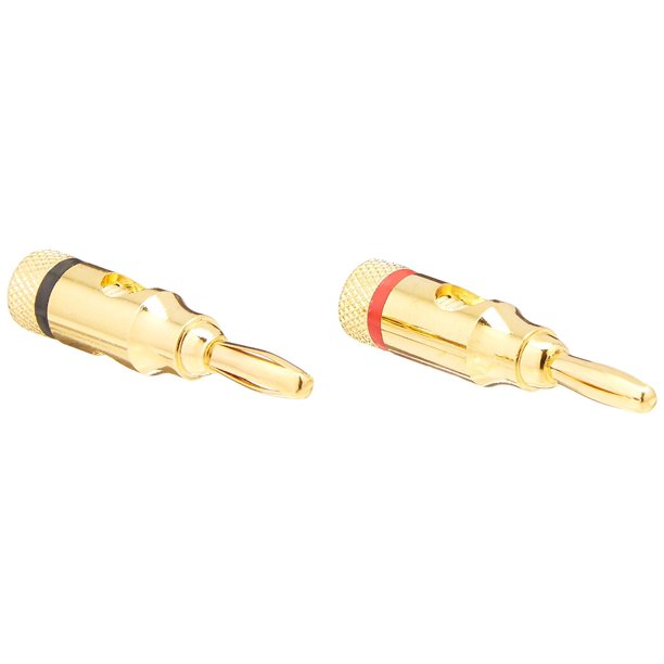 24k Gold Plated Speaker Banana Plugs, Open Screw Type (5 Pairs), Can