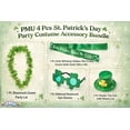 thumbnail image 2 of PMU 4 Pcs St. Patrick’s Day Party Costume Accessory Bundle, Green Plastic Top Hat, Glitter Shamrock Sunglasses, Shamrock Lei and Green Satin Sash, 2 of 8