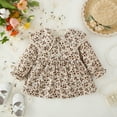 thumbnail image 2 of Huanglei Toddler Girls Long Sleeve Floral Prints Lace Ruffles Dress Dance Party Dresses Clothes, 2 of 9
