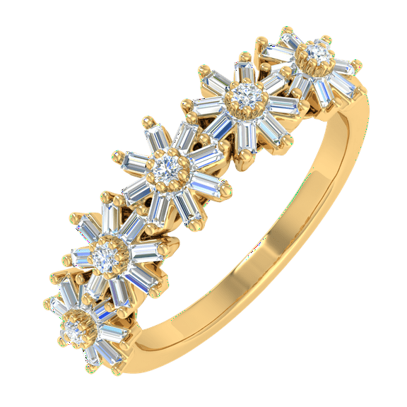 1/2 Carat Diamond Wedding Band Ring in 10K Yellow Gold (Ring Size 4)