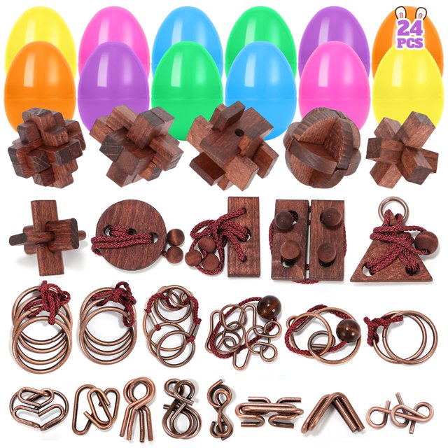 Paquete de 24 rellenos de huevos de Pascua Mytothfy con rompecabezas rompecabezas