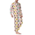 thumbnail image 2 of Honeii Colorful Donuts Pattern Mens Pajamas Set,2pcs Men's Lounge Long Sleeve Sleep Shirt and Pajama Bottoms Sleepwear Set,Mens Pjs Sets-XX-Large, 2 of 7