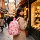 thumbnail image 4 of Cute Toddler Backpack For Girls Soft Corduroy Kids Mini Daypack With Floral Strawberry Print, 4 of 6