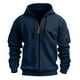 thumbnail image 5 of Dolkfu Sudadera con capucha para hombre, sudadera con cremallera completa y bolsillos en las mangas, camiseta de entrenamiento para hombre M, 5 of 5