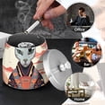 thumbnail image 6 of Cat Flowers Sun Orange God Ashtray with Lid Smell Proof Cigarette Ashtray Stainless Steel Smokeless Ash Holder for Indoor Outdoor, 6 of 7