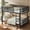 Black, variant on HICOMILA Queen Over Queen Bunk Bed with Ladders & Guardrails, Convertible Metal Bunk Bed with Upgraded Round-Pipe Design, Black
