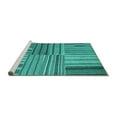 thumbnail image 2 of Ahgly Company Machine Washable Indoor Round Abstract Turquoise Blue Contemporary Area Rugs, 7' Round, 2 of 4