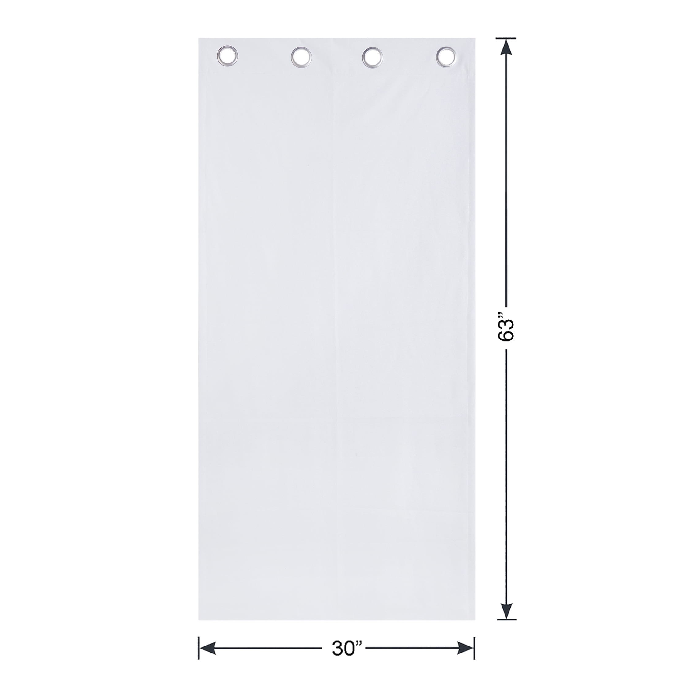 Mainstays White Solid Blackout Grommet Single Curtain Panel, 30 in W x 63 in L