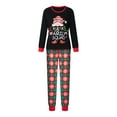 thumbnail image 2 of Elippeo Family Matching Christmas Pajamas, Baby Romper/Letter Santa Print Long Sleeve Tops and Plaid Pants Sleepwear Set, 2 of 10