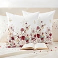 thumbnail image 3 of Red Spring Floral Outdoor Waterproof Pillow Covers, Elegant Pastoral Flowers Watercolor Decorative Square Throw Pillowcase Sofa Cushion Sham for Patio/Couch/Chair, 16"x16" 2 Pack, 3 of 8