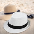 thumbnail image 4 of fenteer Straw Hat Chic Breathable Casual Sun Protection Hat for Gift Parties Fishing White Adult, 4 of 8
