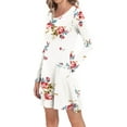 thumbnail image 2 of Aiyino Women Casual Swing Dresses Beach Cover up Loose Long Sleeve Midi Dress with Pocket, 2 of 5