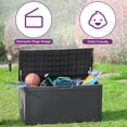 thumbnail image 3 of Dextrus Deck Box: 100 Gallon Patio Large Storage Cabinet Large Resin Patio Storage for Outdoor Pillows, Garden Tools and Pool Supplies, Waterproof, Lockable | Dark Gray, 3 of 5