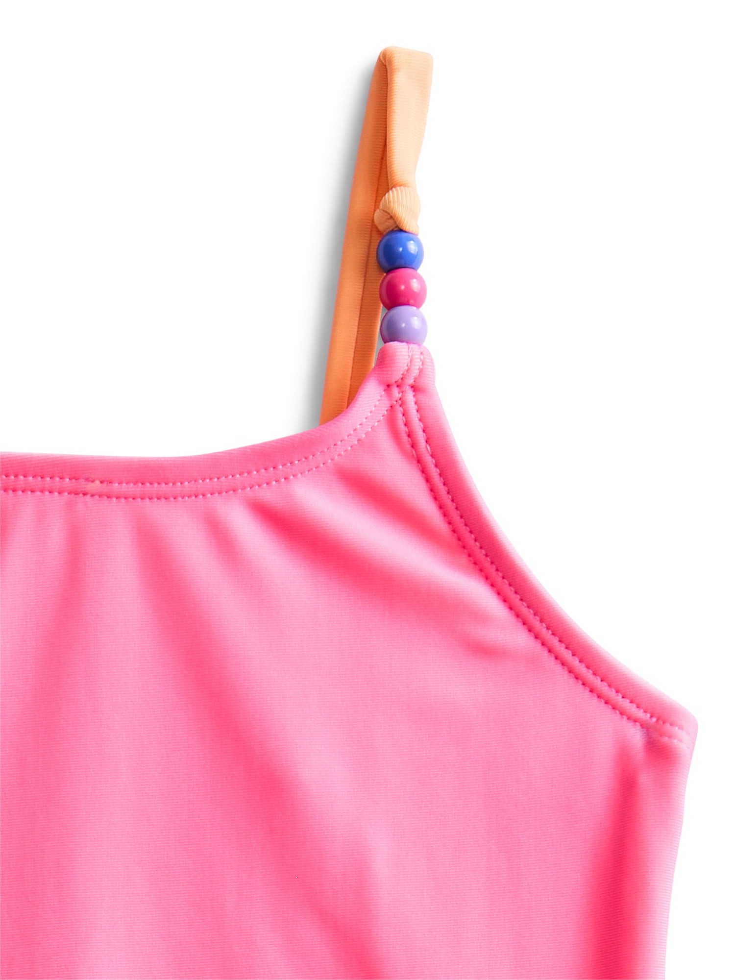 Wonder Nation Girls Everyday Tankini Swim Set with UPF 50+, 2-Piece, Sizes 4-18 & Plus