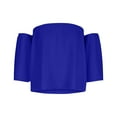 thumbnail image 6 of BinBiL Tank top for women Women's Sexy off the Shoulder Tops Long Sleeve Slim Stretchy Shirts Blouses Top Blue 8(L), 6 of 9
