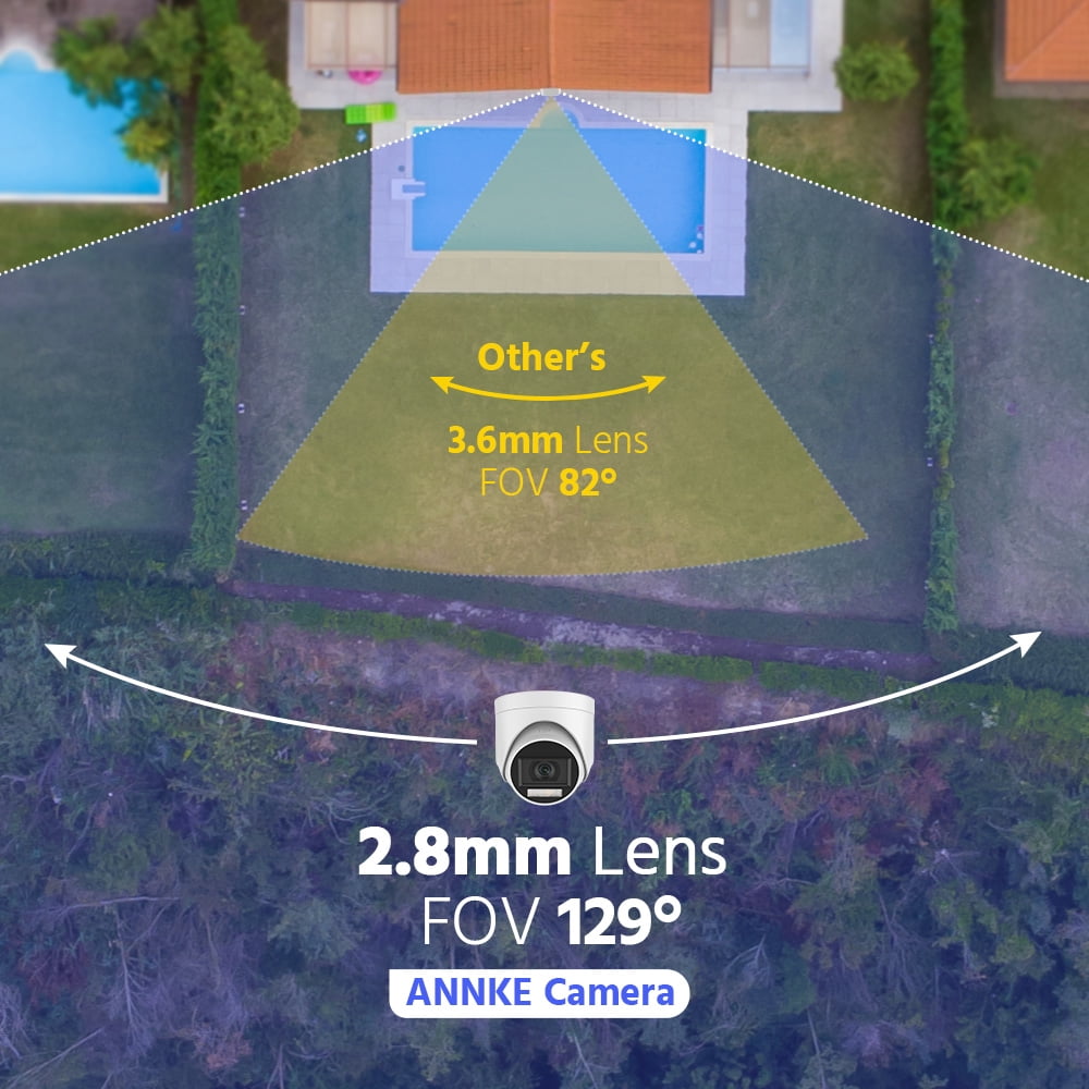 ANNKE 5MP 4PCS Outdoor Surveillance Camera with Human/Vehicle Detection,3K Wired IP67 Waterproof CCTV Outdoor Cameras for Home with Smart Dual Light,Built-in Microphone,IP67,IR Night Vision