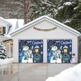 thumbnail image 4 of Fsddascl 7 x 8 Ft Christmas Garage Door Cover, Navy Blue Snowman Christmas Large Garage Door Banner, Xmas Gifts Wreath Snowflake Hanging Garage Mural Background for Indoor Outdoor Xmas Party Supplies, 4 of 9