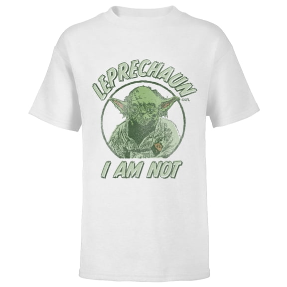 Star Wars Yoda St. Patrick's Day Leprechaun I Am Not - Short Sleeve T-Shirt for Kids - Customized-White