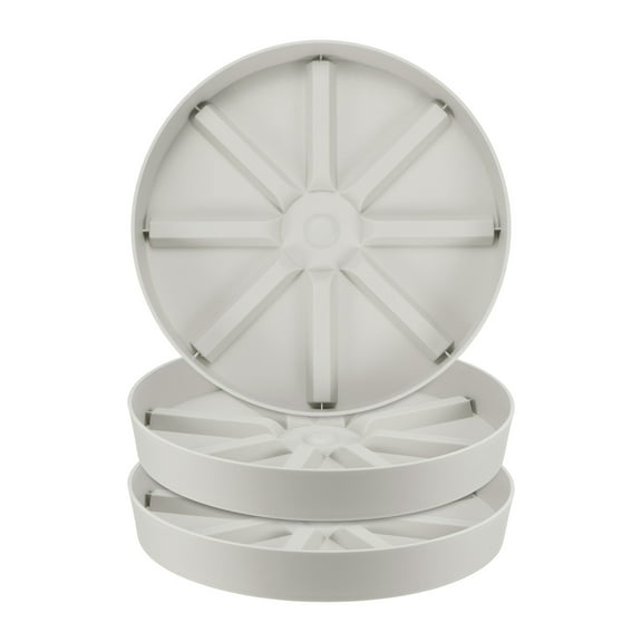 Uxcell 3-Pack Plant Saucer, 10 Inch Thicker Anti-Rot Root Plastic Plant Saucer for Indoor/Outdoor Potted Plant [Cream]