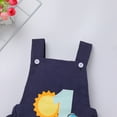 thumbnail image 6 of IBTOM CASTLE Infant Toddler Baby Boys Boho 1st Birthday Outfit Backless Overalls Romper for Cake Smash Photo Shoot 6-12 Months Navy Blue, 6 of 8