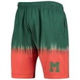 thumbnail image 2 of Men's Mitchell & Ness Orange/Green Miami Hurricanes Tie-Dye Shorts, 2 of 3