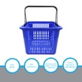 thumbnail image 3 of SSWBasics Blue Plastic Shopping Basket with Handles - Essential Shopping Baskets for Retail Store Use  Durable and Convenient Shopping Baskets for Customers, 3 of 7